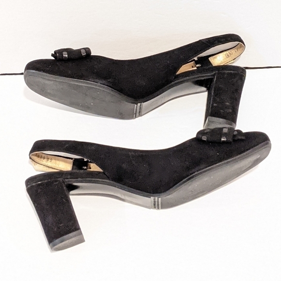 PETER Kaiser black suede sling back heels sz 6.5 - Picture 6 of 16
